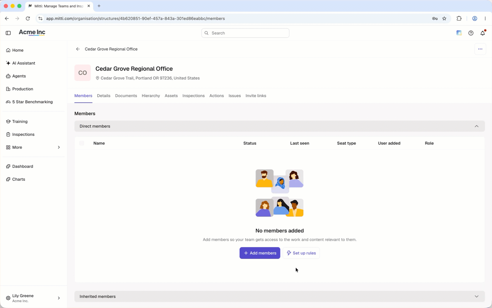 Click "Set up rules" to add rules to automatically add users as members to a site based on their user fields.