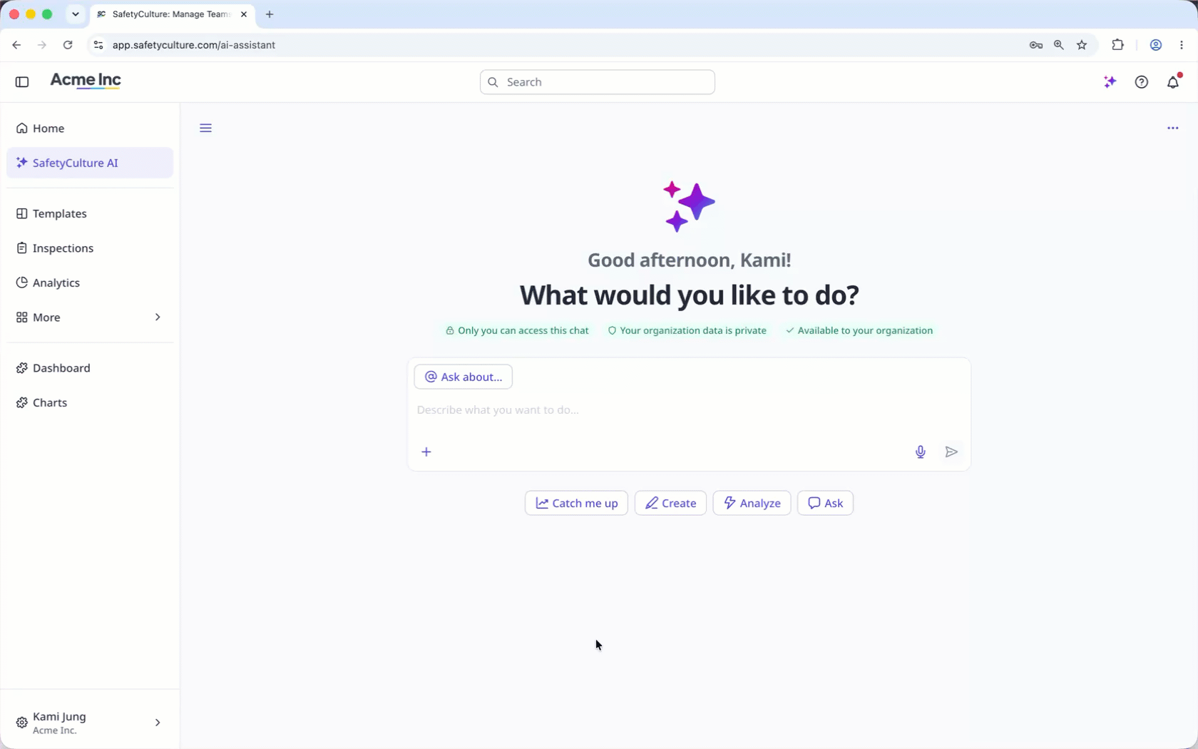 Seleccione «Ver mi uso» en el menú más de tres puntos de la parte superior derecha panel del chat para ver su uso actual.