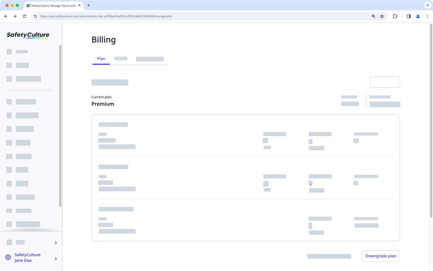 Mithilfe der SafetyCulture Web-App den Premium-Tarif Ihrer Organisation herunterstufen