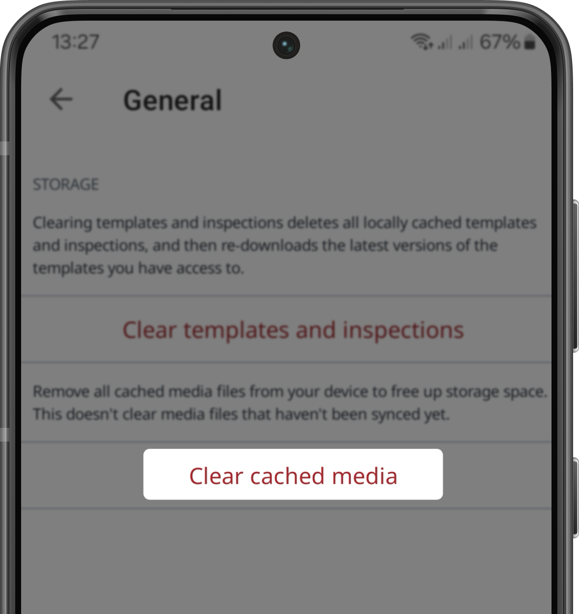 Effacer les fichiers multimédias mis en cache à partir de l'application portable sur Android.