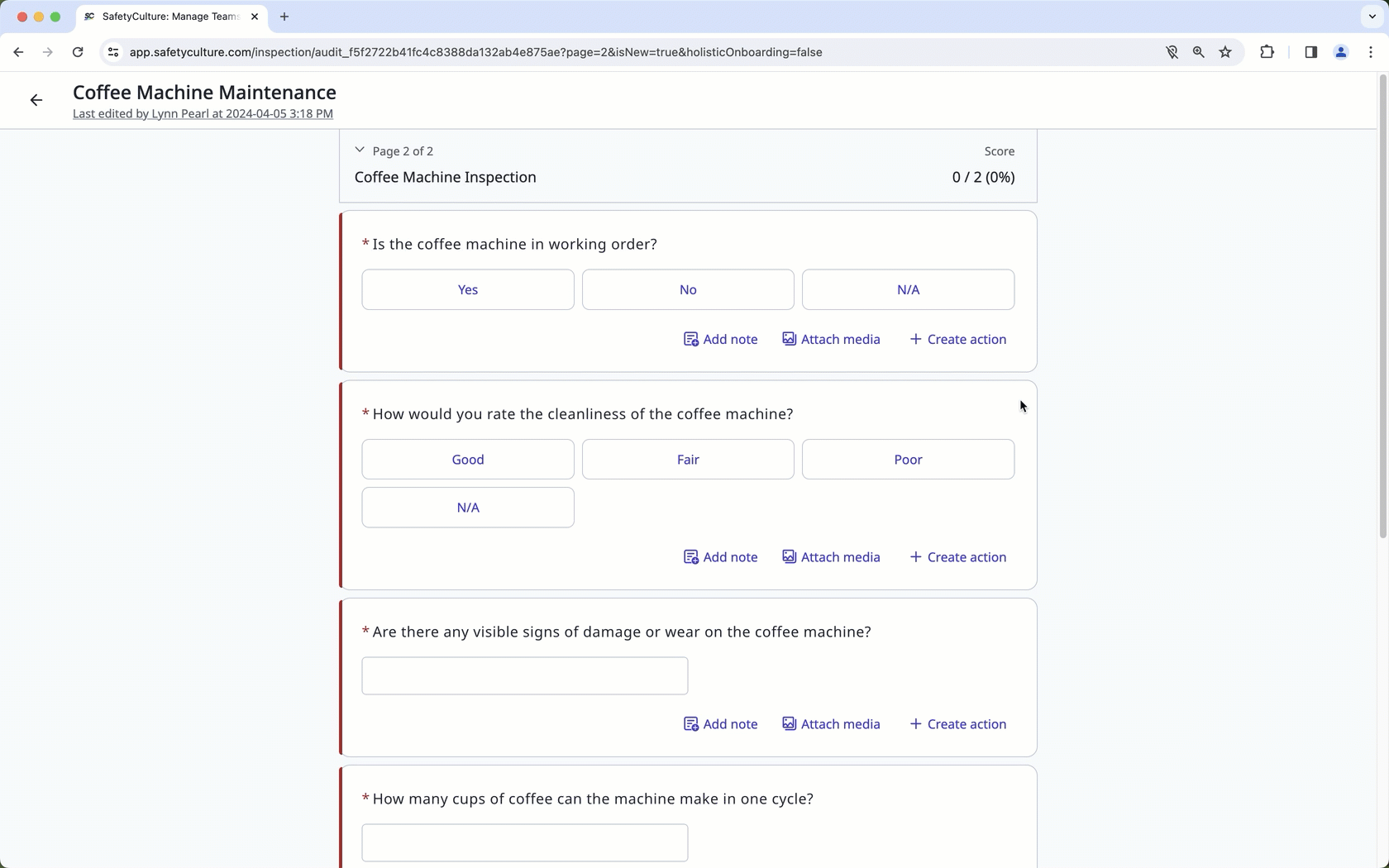 Conduct an inspection on the web app.
