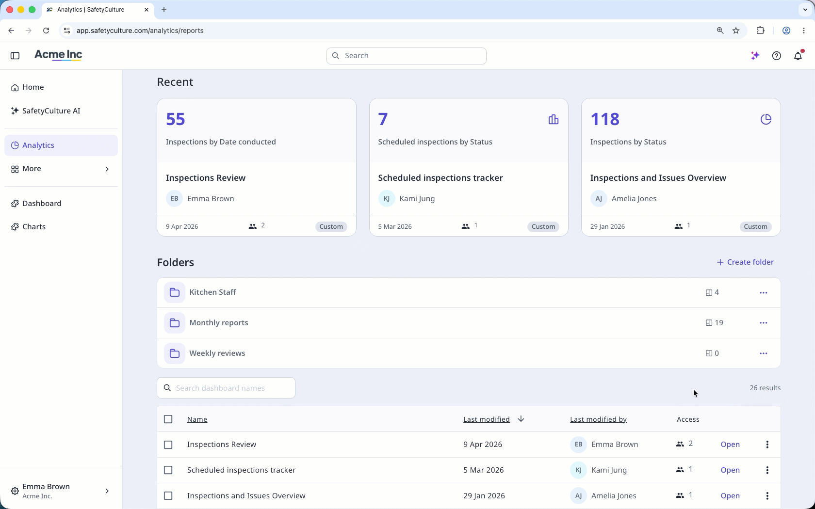 Rename a dashboard folder in Analytics.