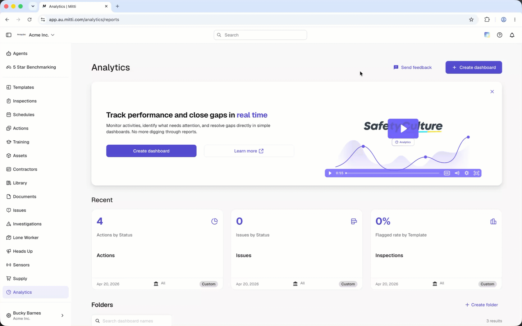 Ein neues Analysen-Dashboard in der Web-App erstellen.