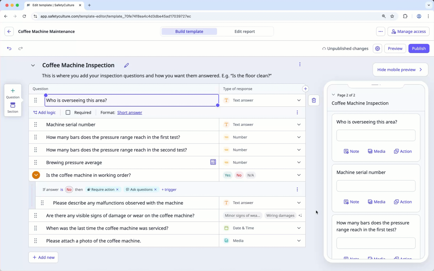 Select Global Response Sets in the template editor via the web app.