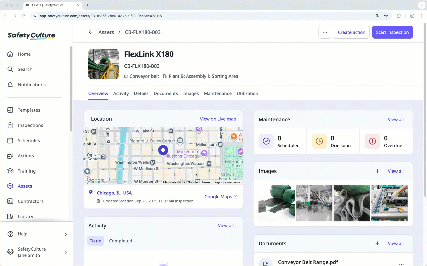 Unlink a file from an asset via the web app.