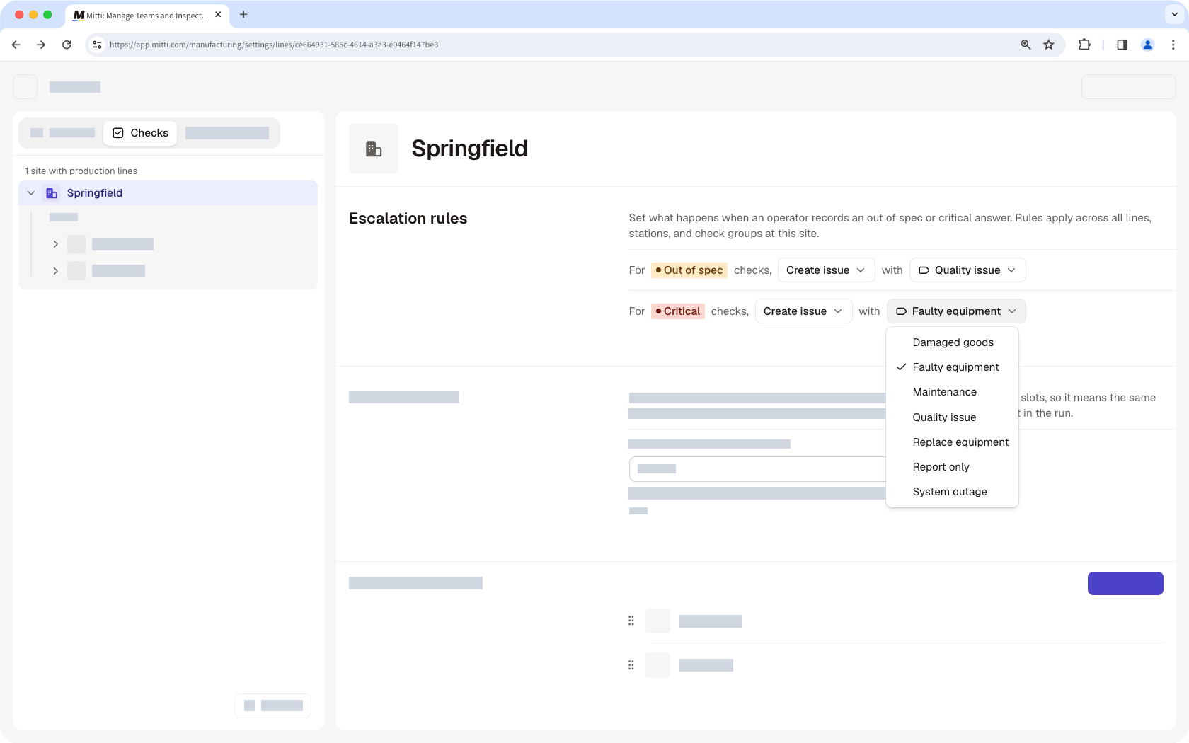 Konfigurieren Sie die Eskalationsregeln für eine Produktionsumgebung über die Web-App, um automatisch Tickets zu erstellen.