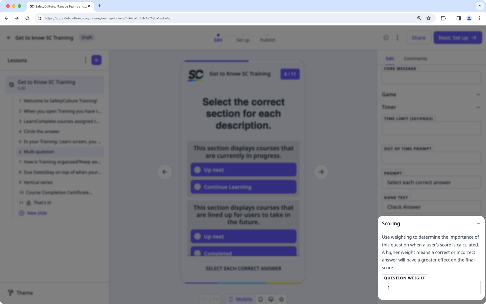 Gestionar la puntuación de los cursos a través de la aplicación web.