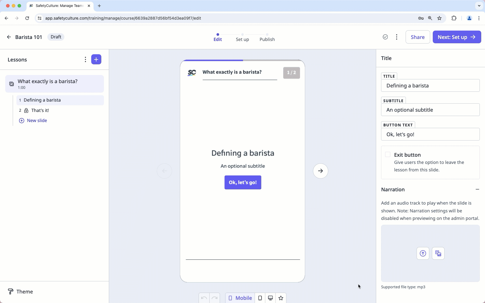 Duplicate a lesson into another course on the web app.