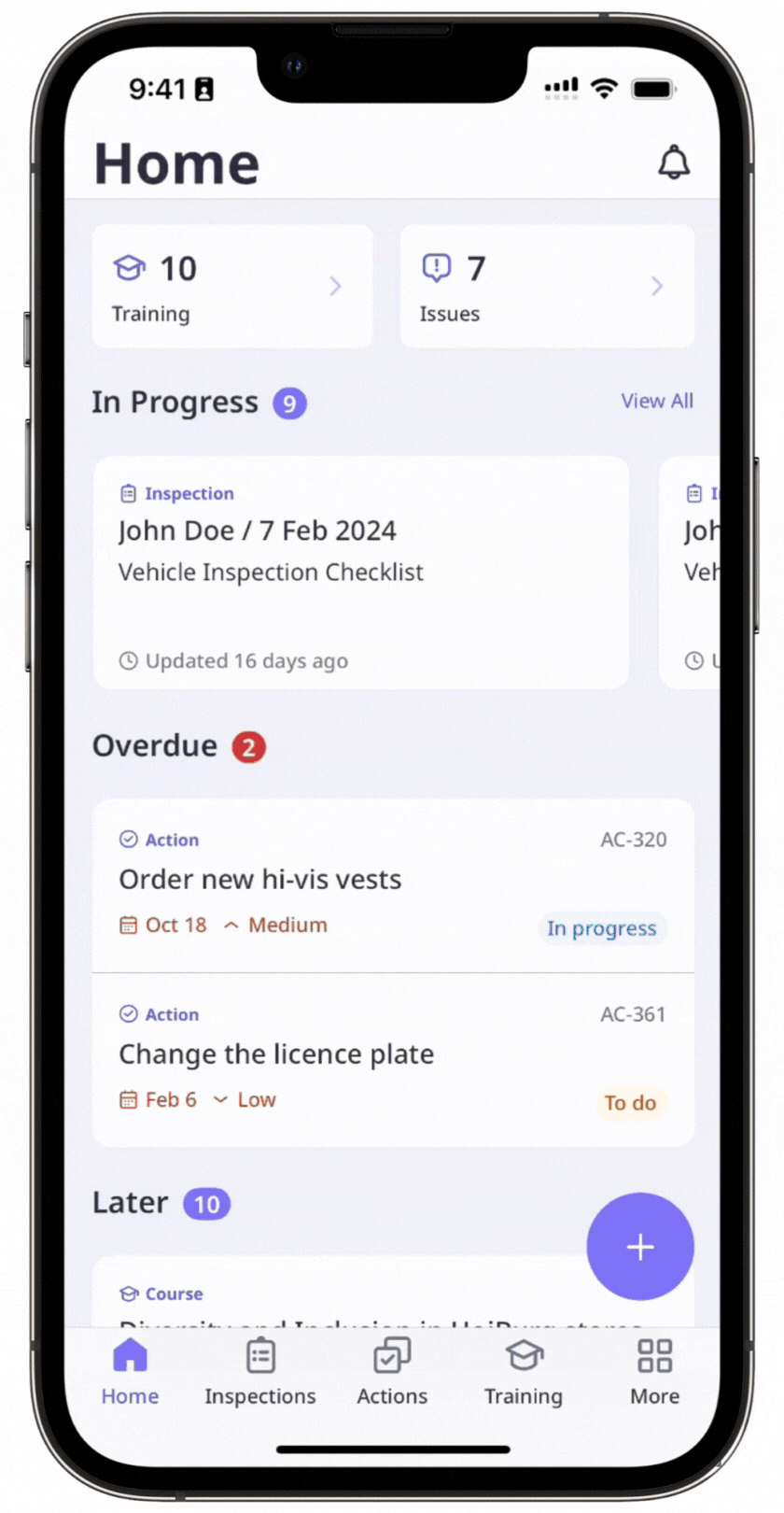 Suivre un cours à partir de l'application portable.