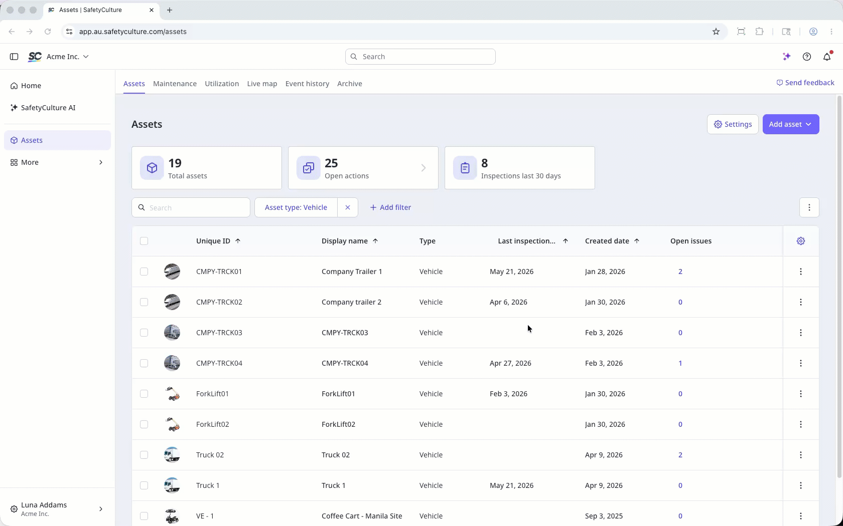 Select assets and choose Archive from the edit menu to bulk archive assets.