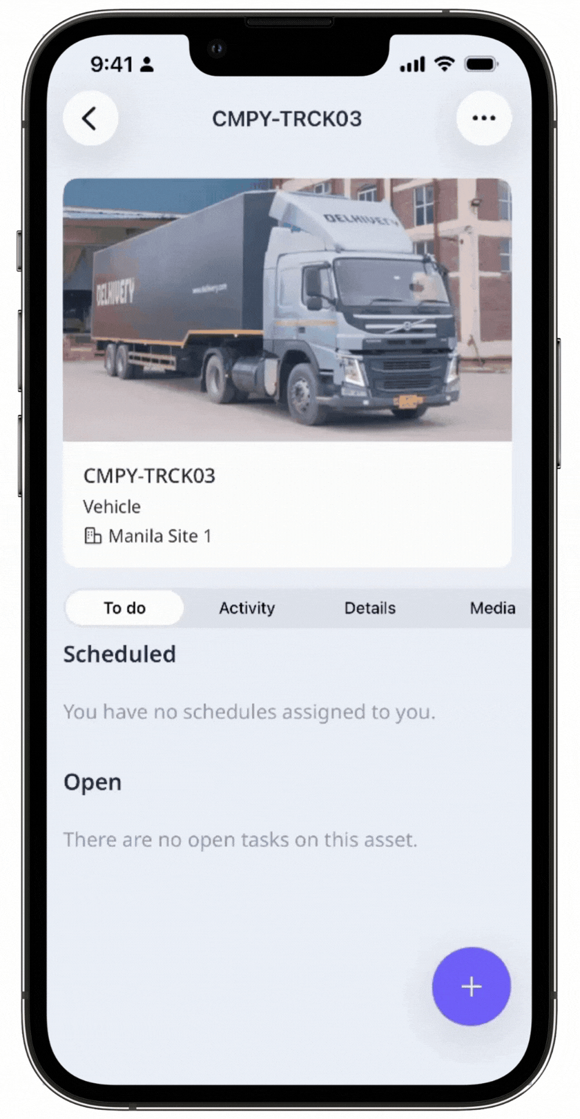Add an asset's last service details via the mobile app.