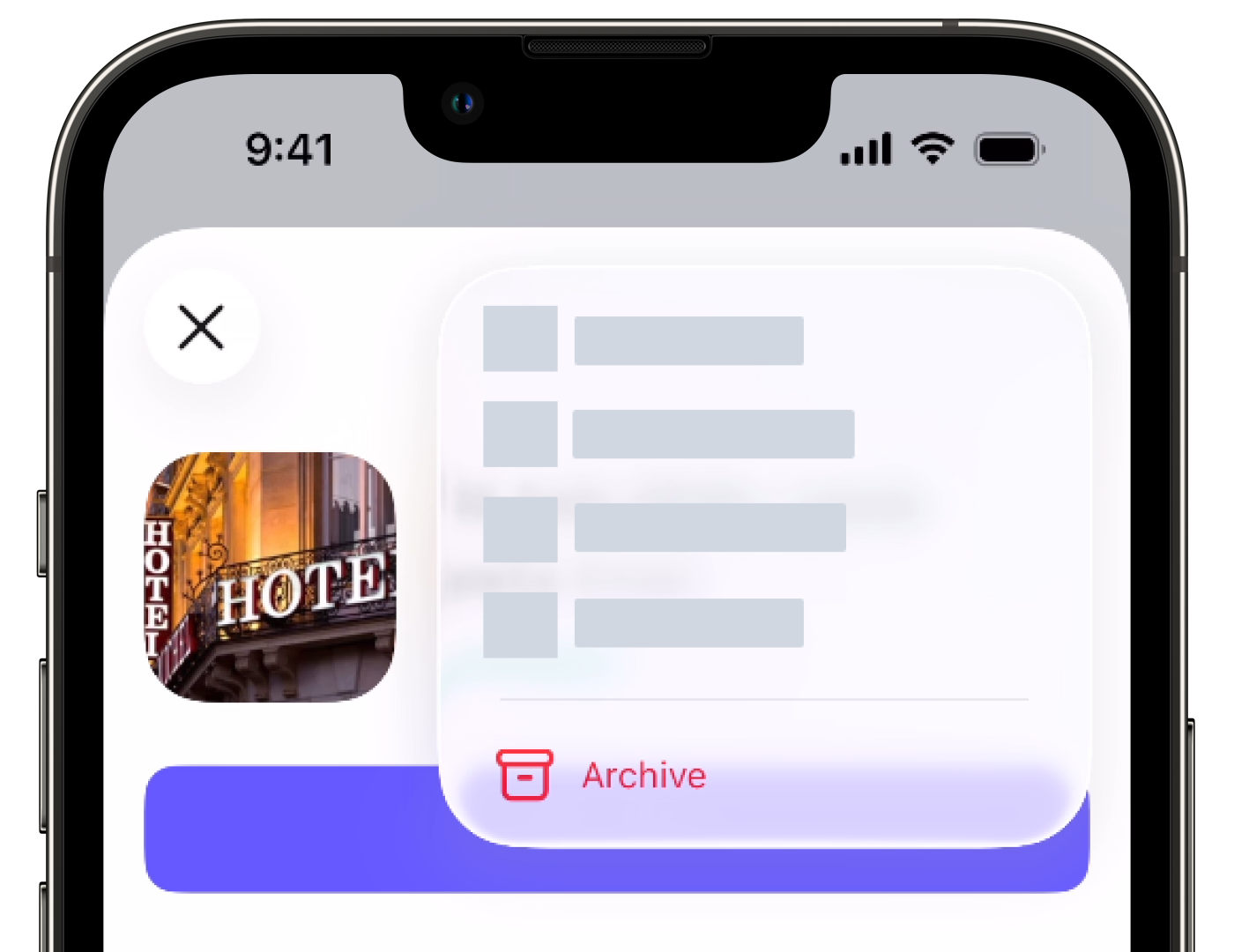 Archive una inspección en la aplicación móvil.