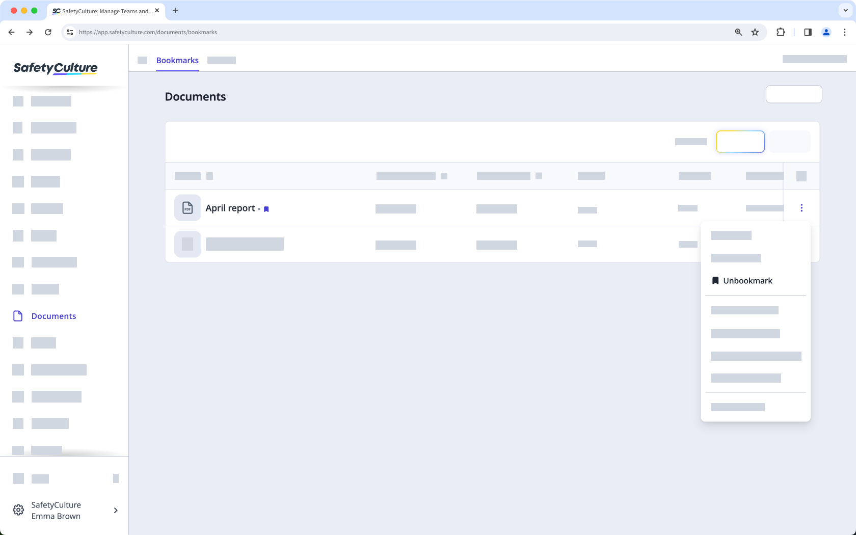 Desmarque un archivo o carpeta como favorito a través de la aplicación web.