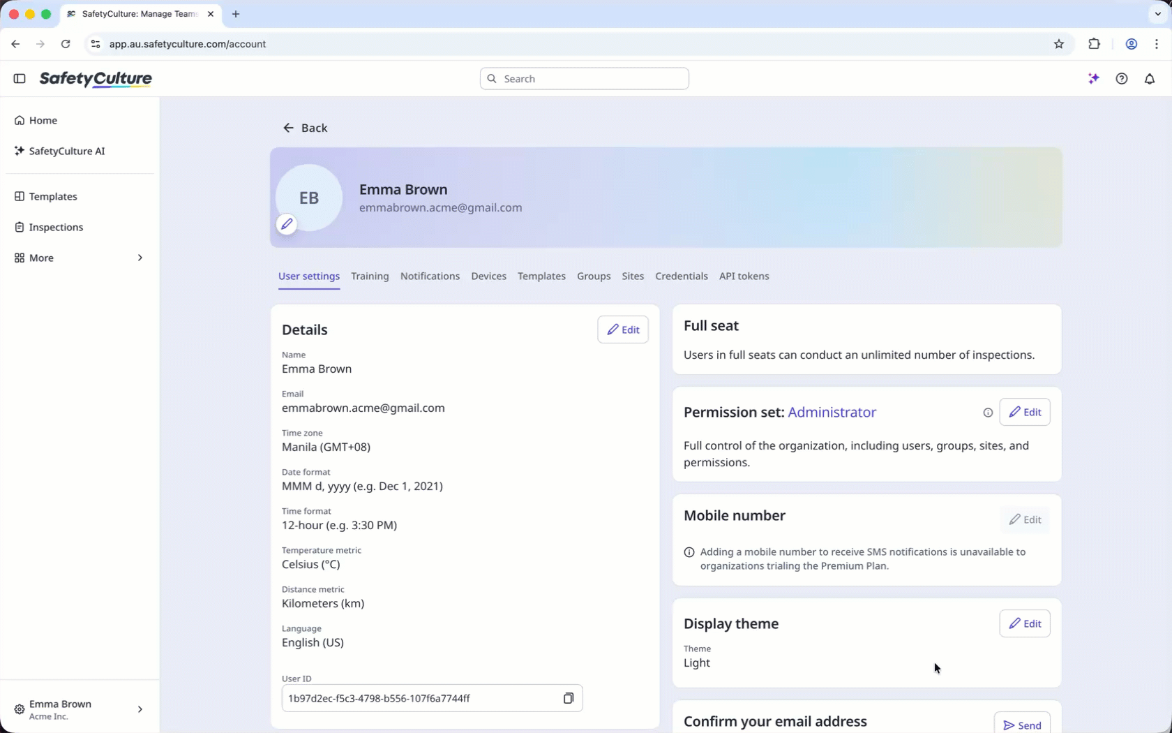 Change the SafetyCulture theme via the web app.
