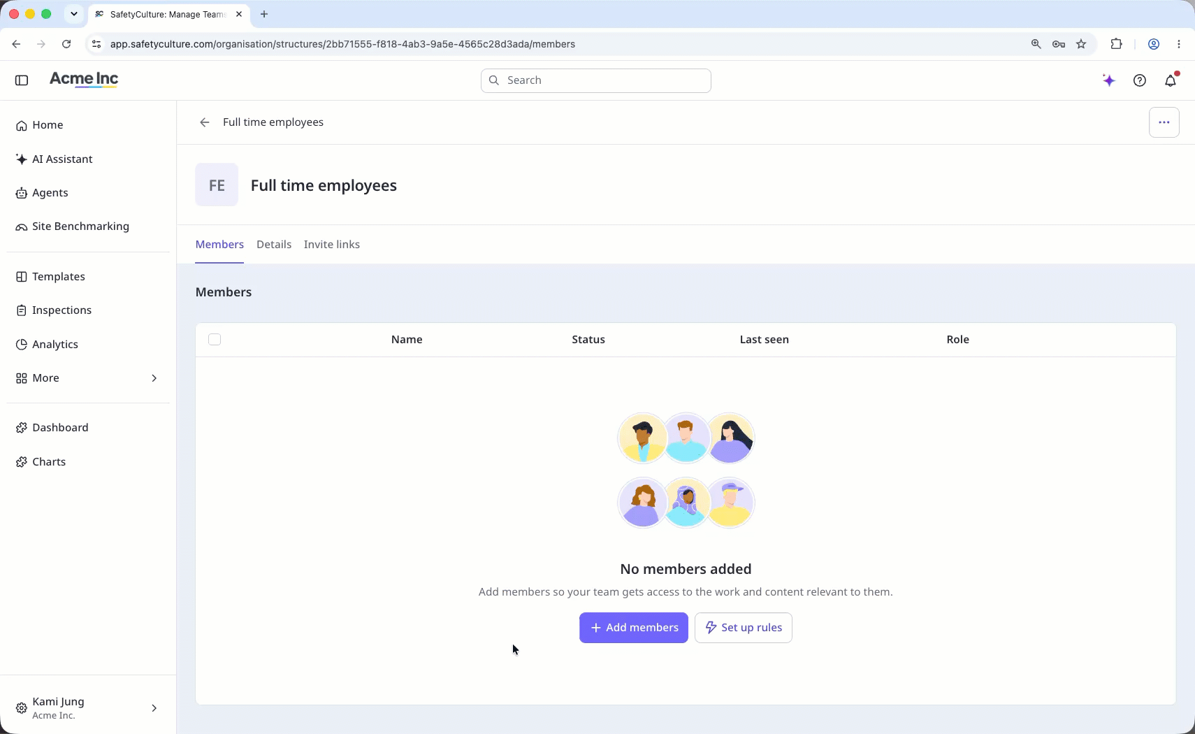Click "Set up rules" to add a new membership rule based on user fields.