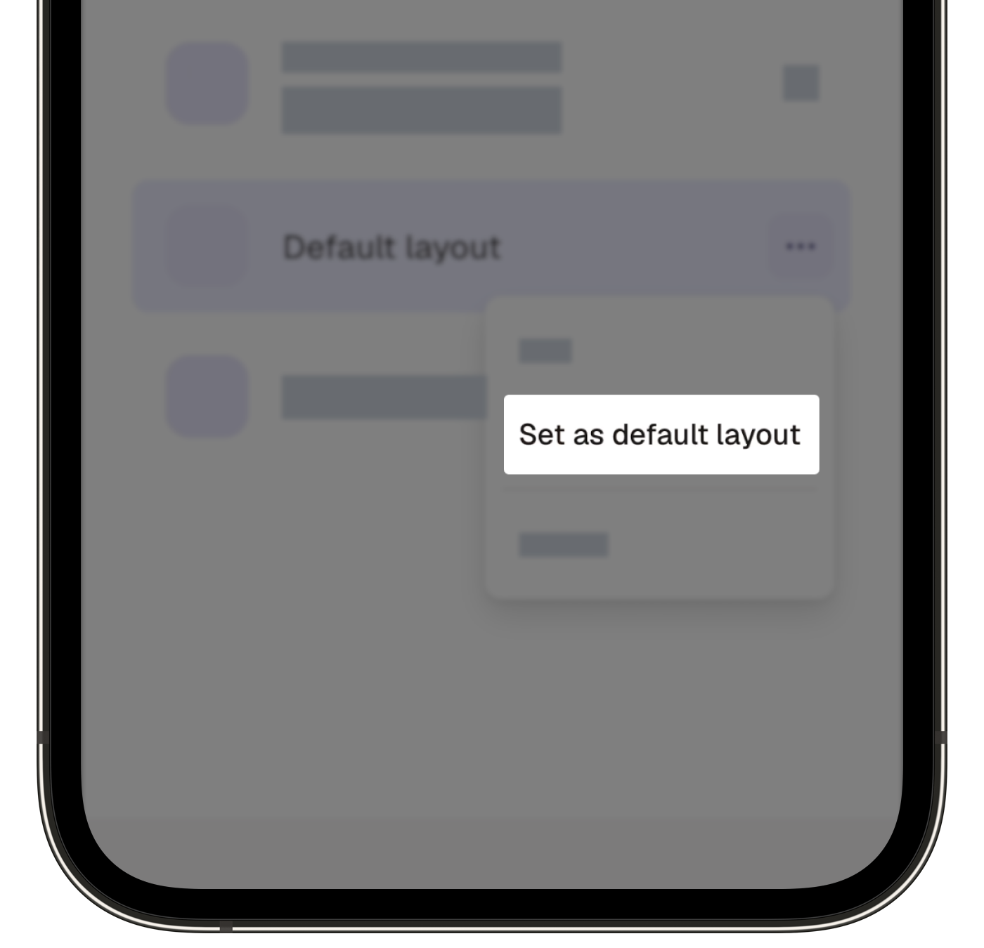 Der Berichtslayout-Editor, in dem die Option „Als Standardlayout festlegen“ angezeigt wird.
