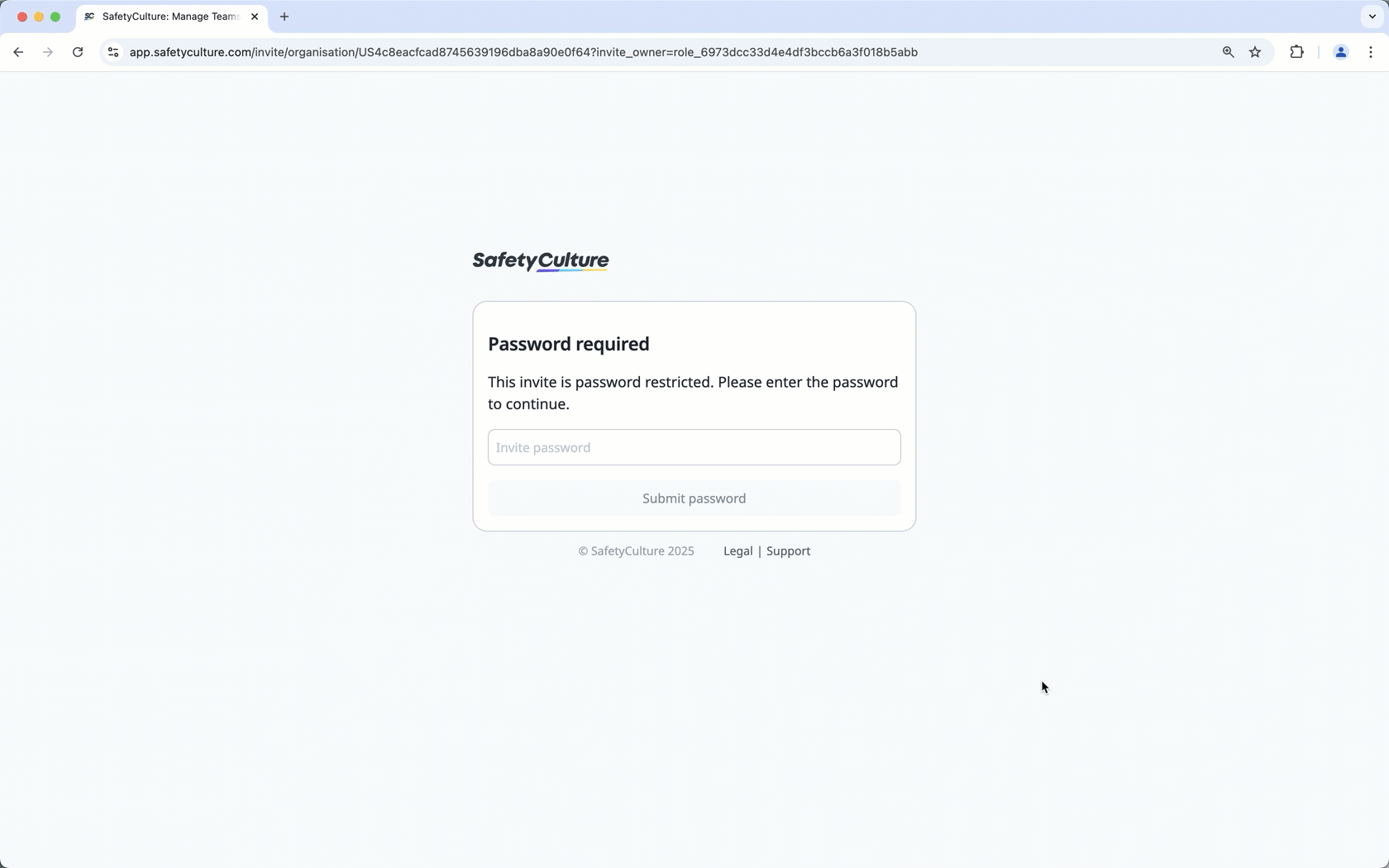 Join your organization via an invite link via the web app.