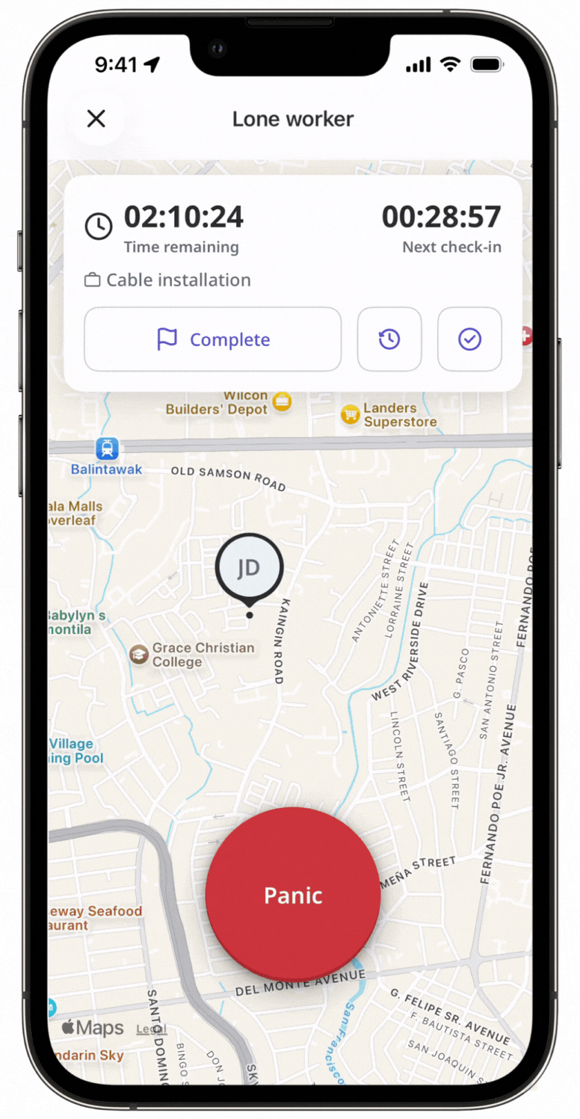 Schließen Sie einen Einzelarbeitsauftrag über die mobile App ab.