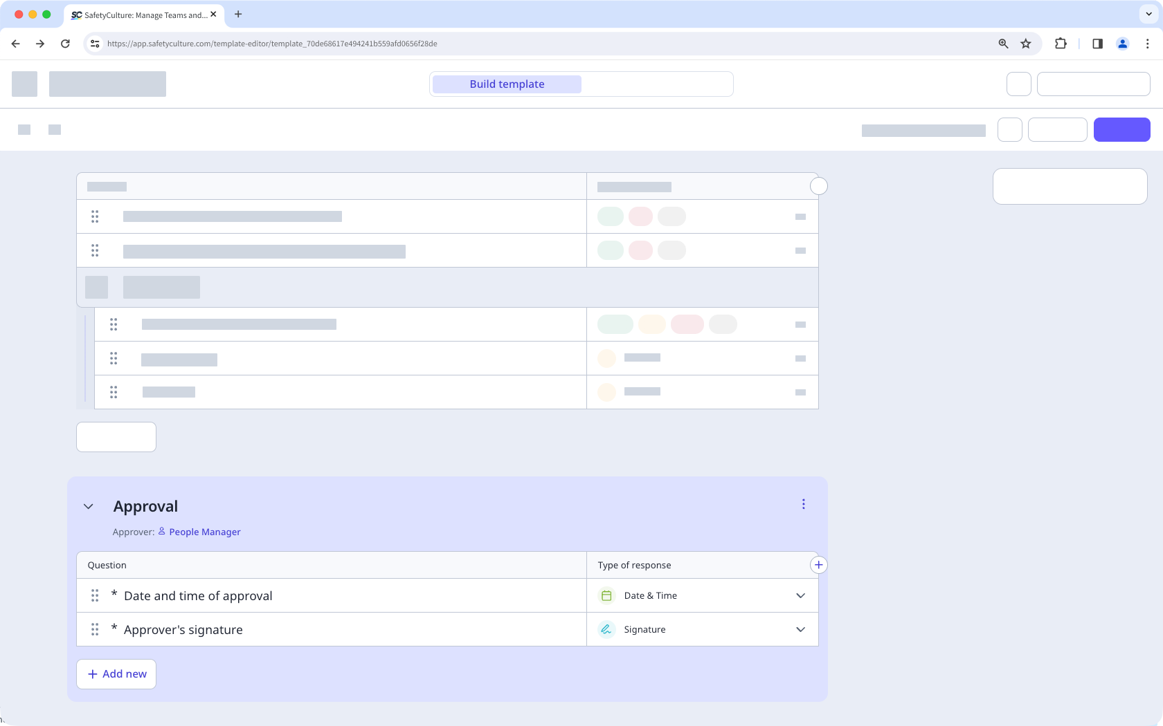 Configure su flujo de trabajo de aprobación en el Editor de plantillas a través de la aplicación web.