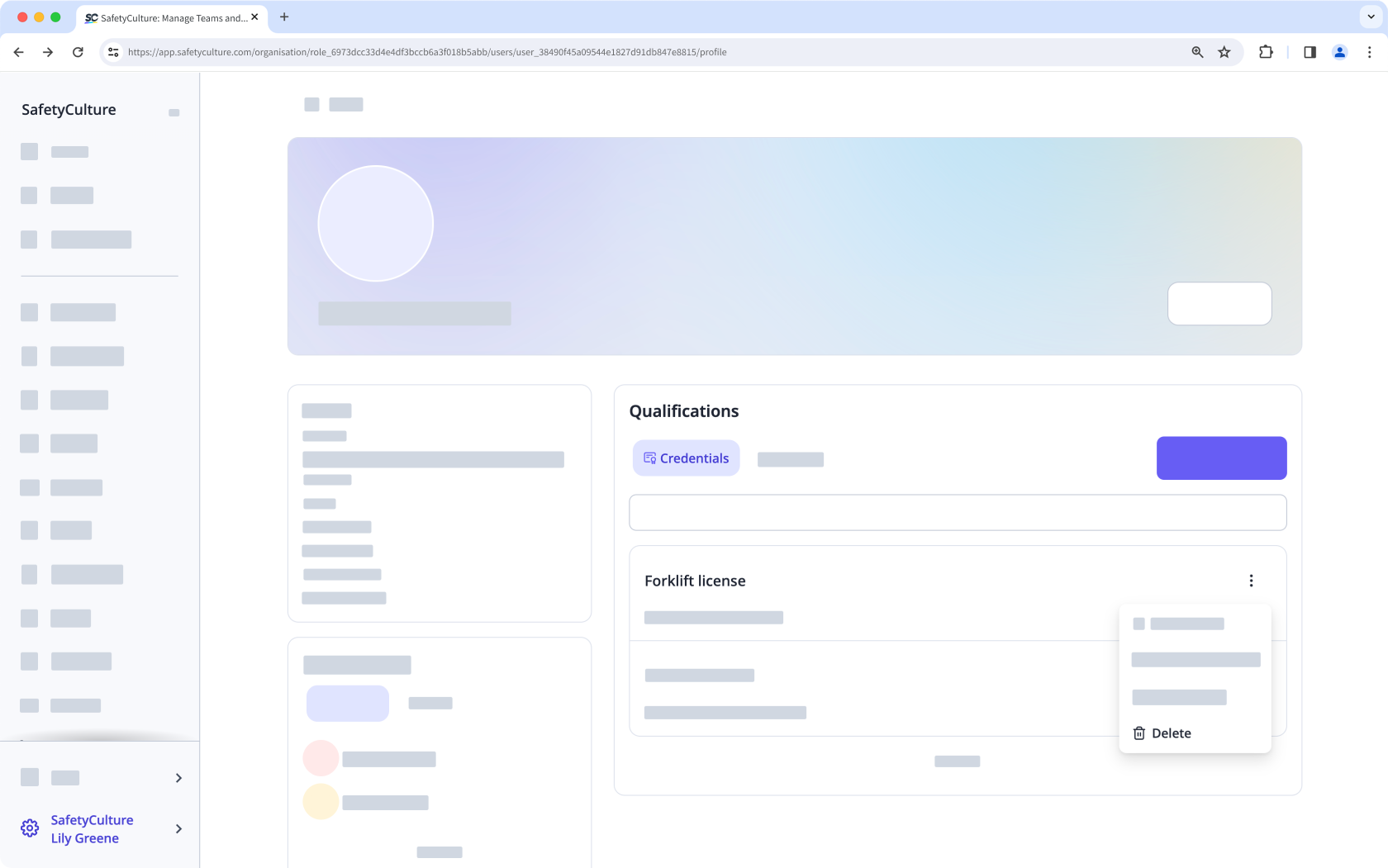 Eliminar una credencial a través de la aplicación web.