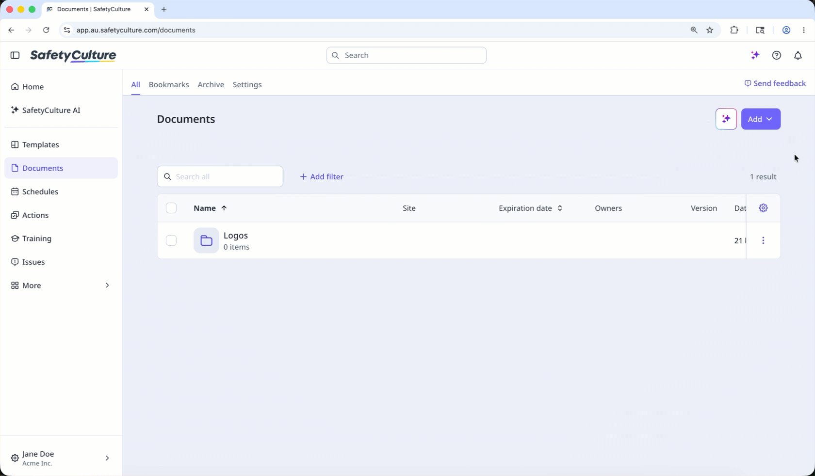 Add a folder in Documents via the web app.