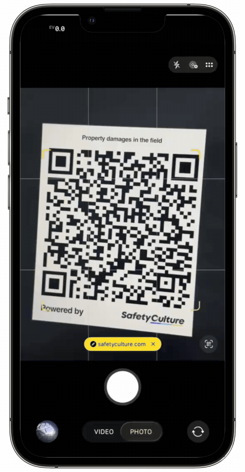 Report an issue via a QR code using AI to automatically generate details.