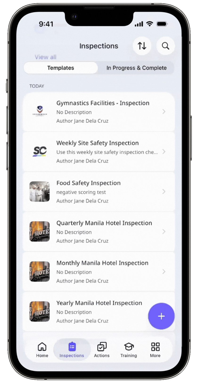 Converting images into a template via the mobile app.