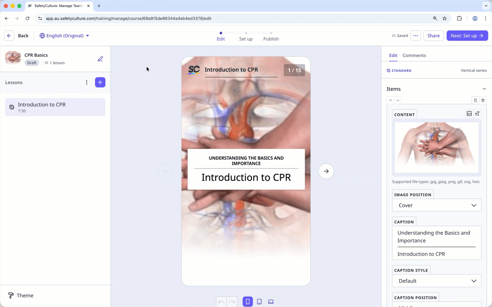 Créer une leçon d'évaluation à partir de l'application Web.