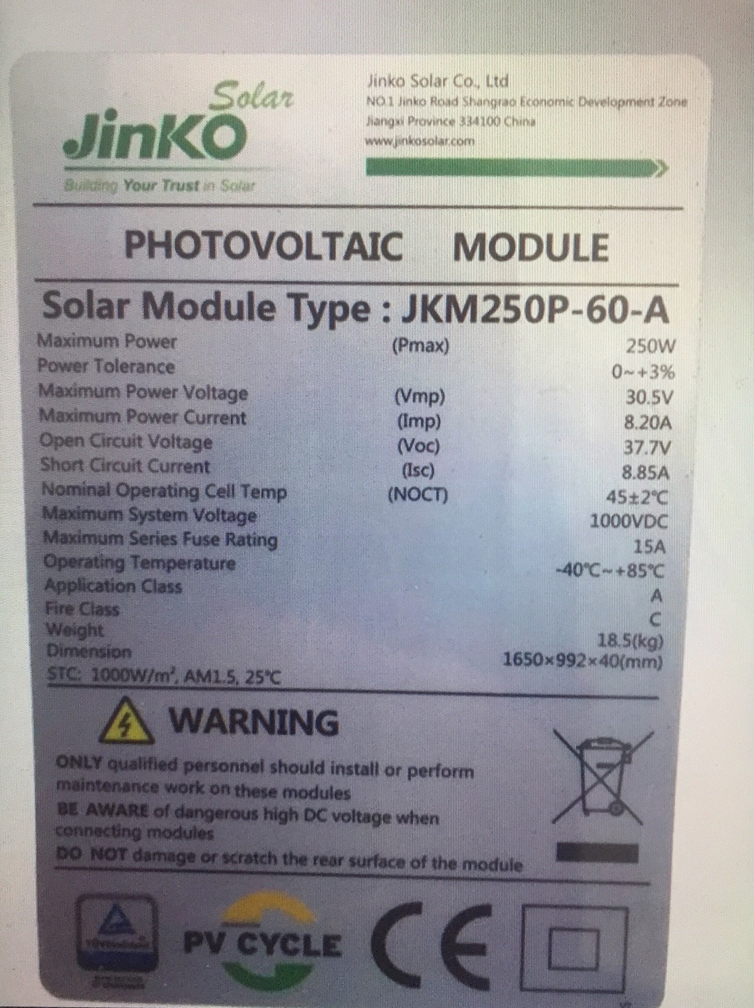 Solar Panel from Jinko