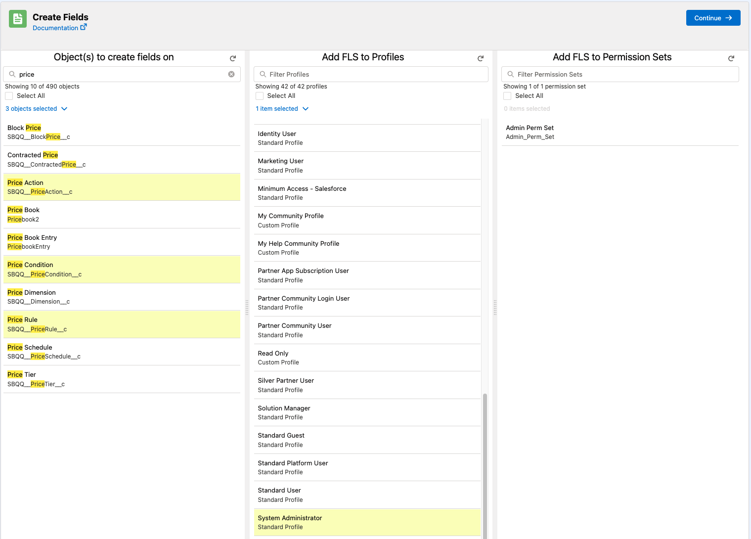 jetstream-create-field-selection