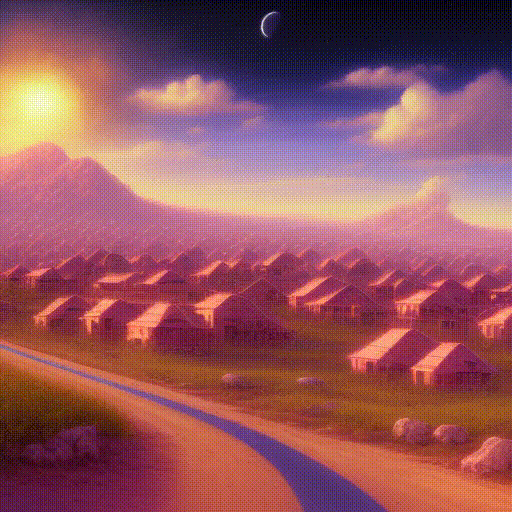 (synthwave:1) 80s suburban (desert:1) landscape with houses and strip malls