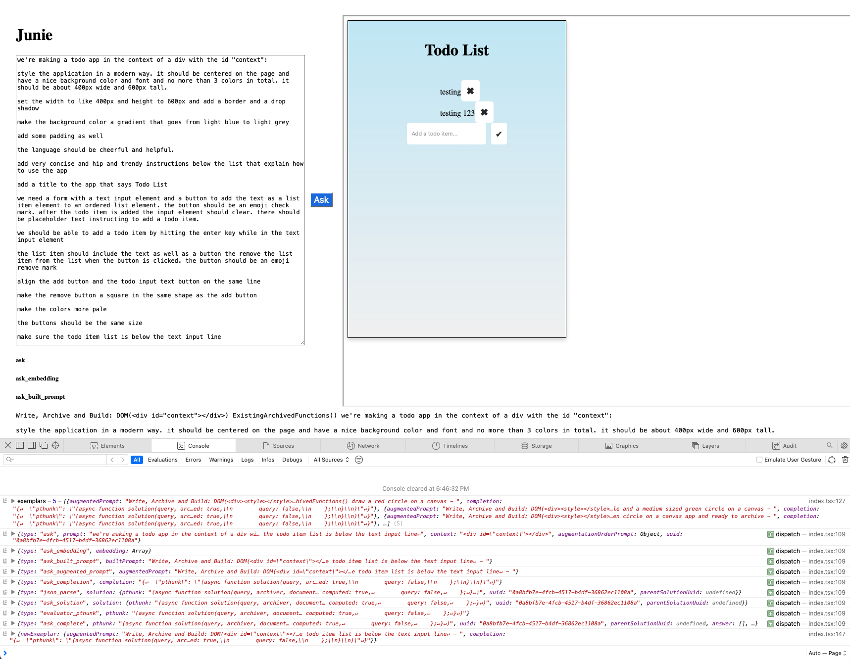 Junie - Browser Builder - Transynthetical Engine - Analytic Augmentation