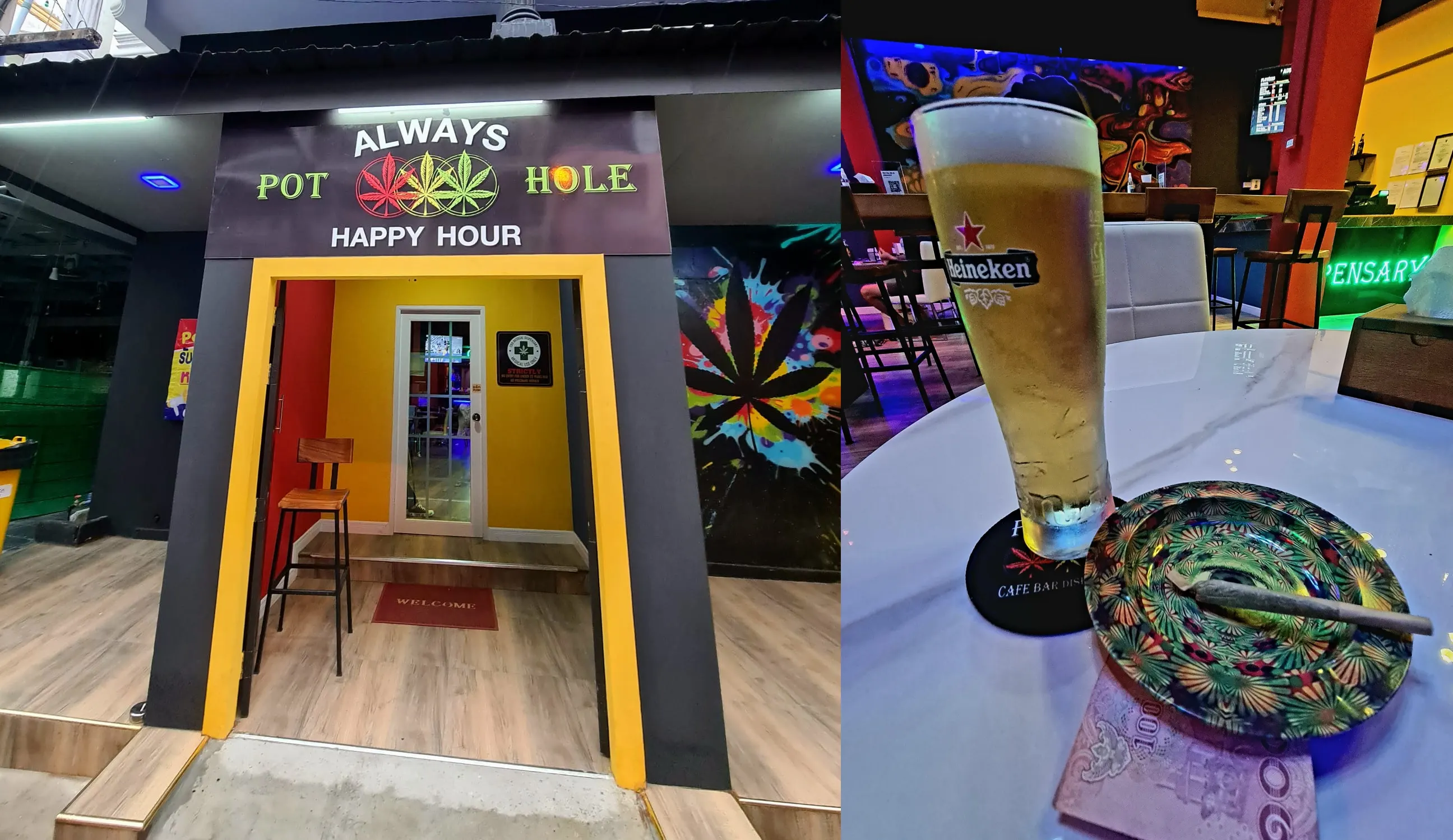 The Pothole, a popular ganja cafe in Pattaya, offers a laid-back vibe with cannabis, music, and treats.