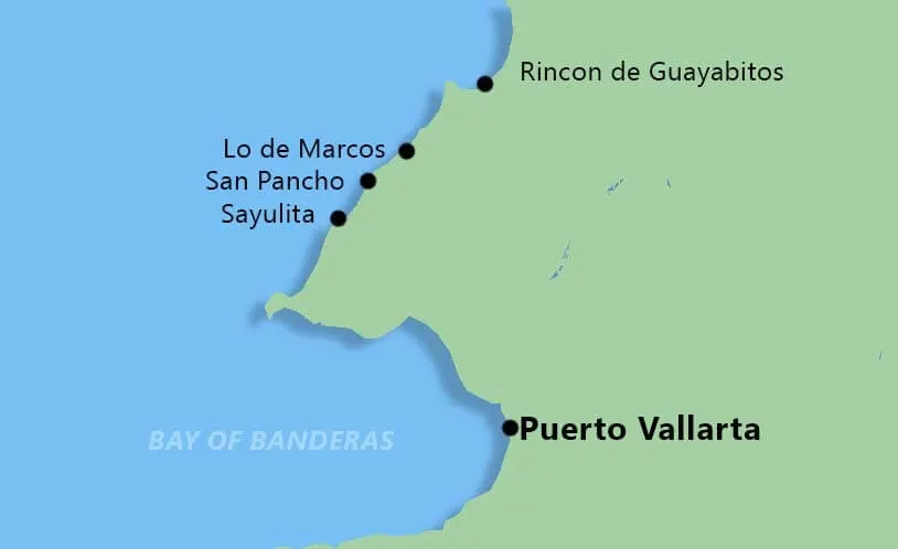 Jason began his trip in Puerto Vallarta before heading north along the Riviera Nayarit to the beach towns of Sayulita, San Pancho, Lo de Marcos, and Rincón de Guayabitos.