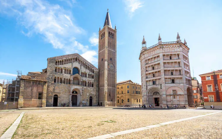 Admire the exquisite Renaissance architecture of Parma's Cathedral and Baptistry in Piazza Duomo. 