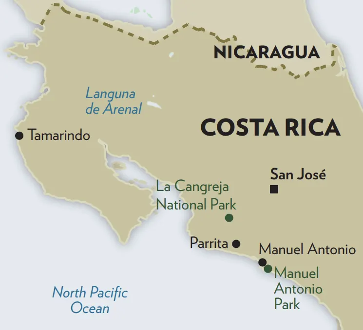 Costa Rica Nicaragua Map