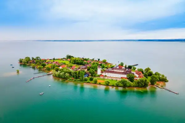 Fraueninsel Island is a charming, historically rich island in Lake Chiemsee, still inhabited by nuns today. ©iStock/saiko3p