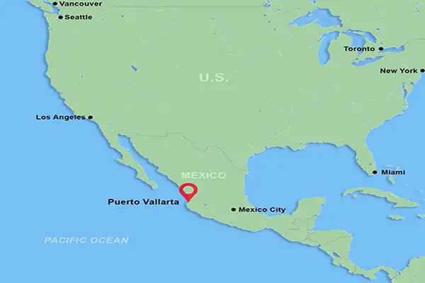 Puerto Vallarta sits on Mexico’s Pacific coast, and its international airport puts it within easy reach of many U.S. cities.