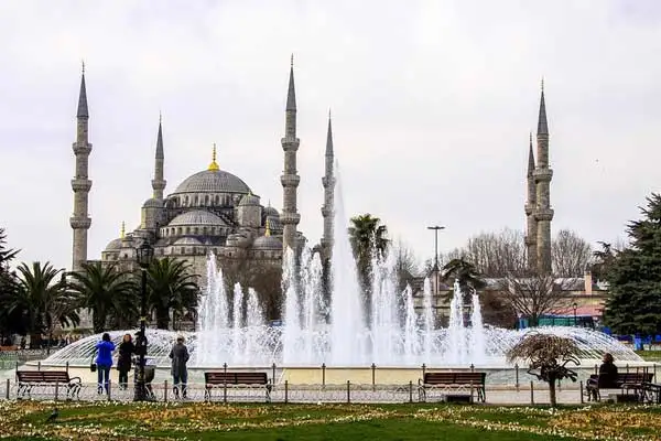 Free currency conversions save Jeff more than enough for a coffee beneath the Blue Mosque. ©Eoin Bassett.