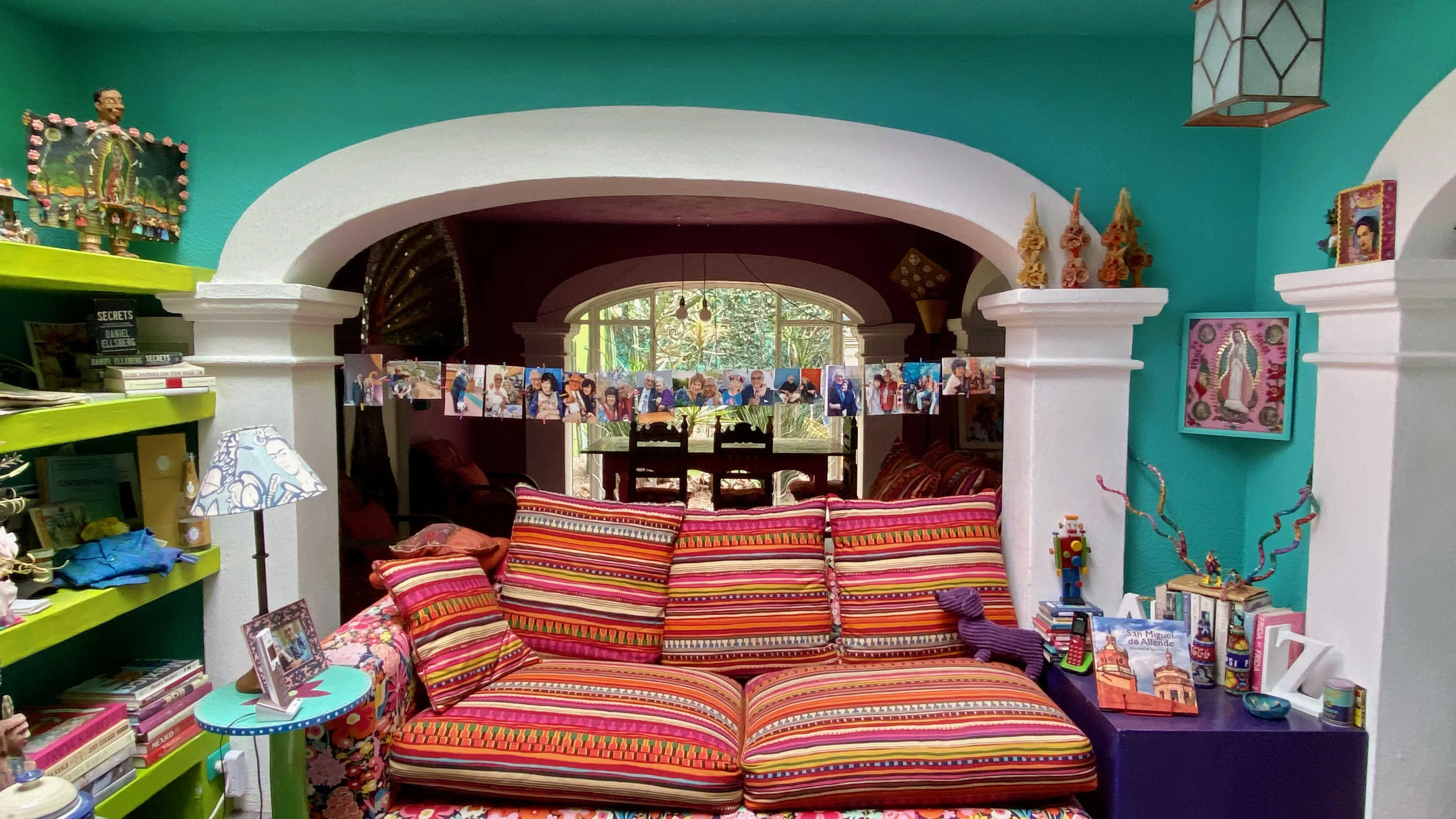 Patrice's colorful home is filled with vibrant art.