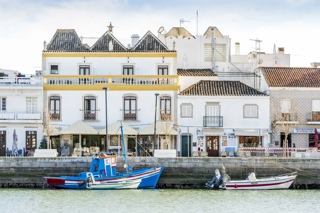 Tavira sits on the Gilão River near the coast of Portugal's Algarve.