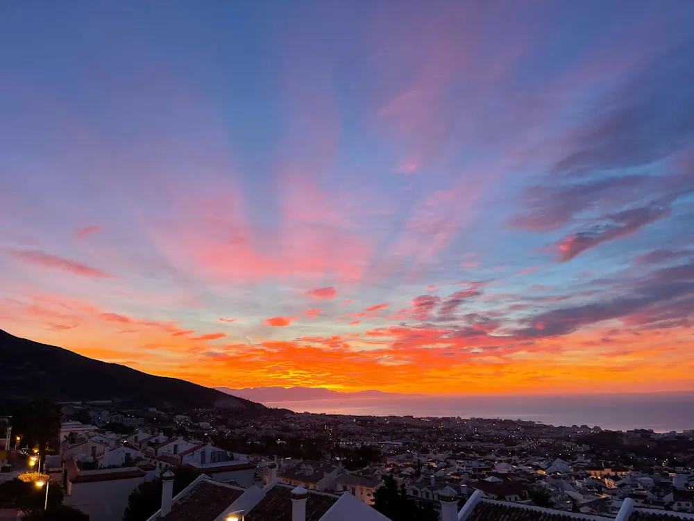 The balcony view from Steve’s condo in Benalmádena overlooks the Mediterranean Sea.