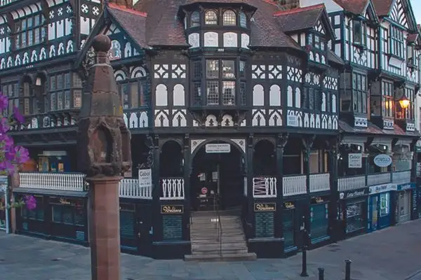 The English town of Chester is famous for its Tudor-style, half-timber buildings. ©ROB ATHERTON/iSTOCK