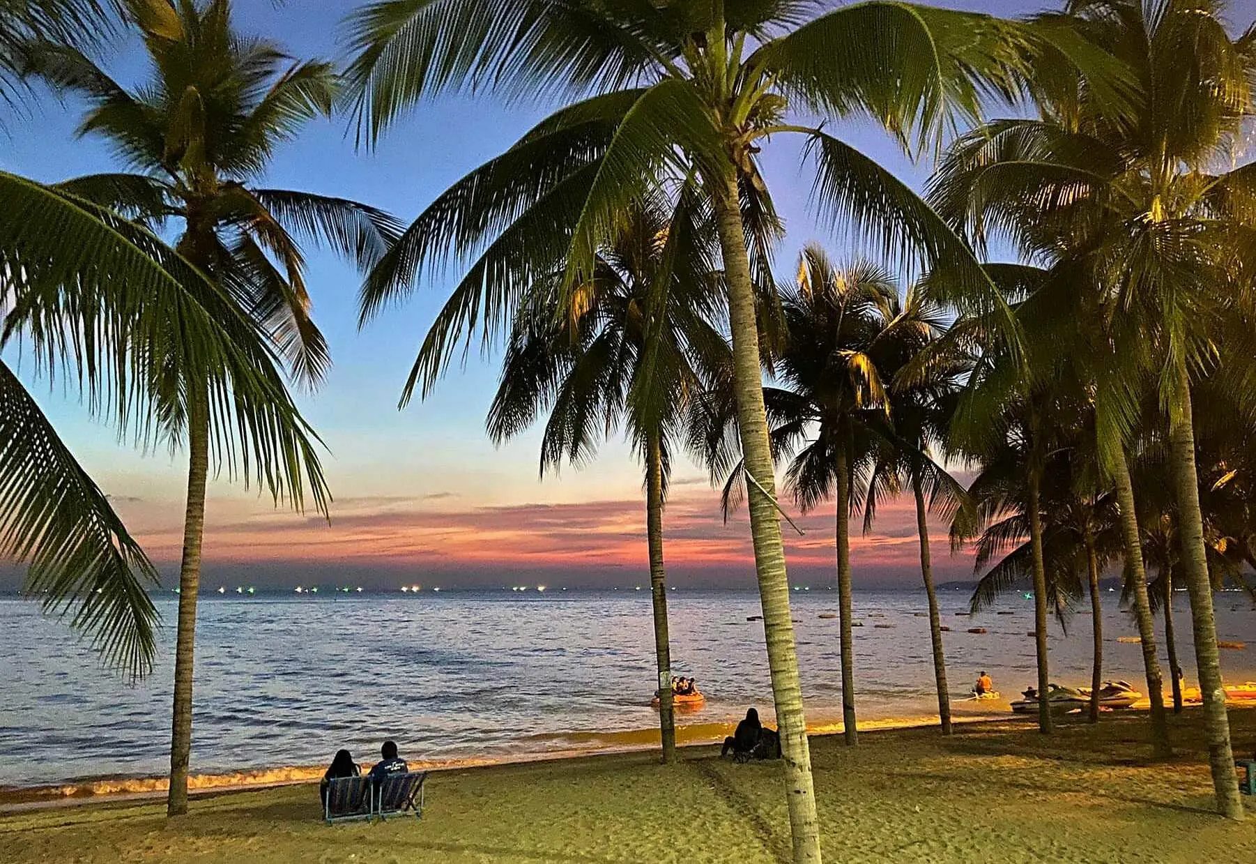 Jomtien Beach offers a relaxed atmosphere with stunning sunsets, perfect for those seeking a quieter side of Pattaya.