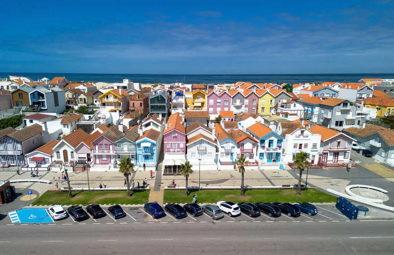 Costa Nova in Aveiro, with its iconic candy-striped houses and pristine coast.