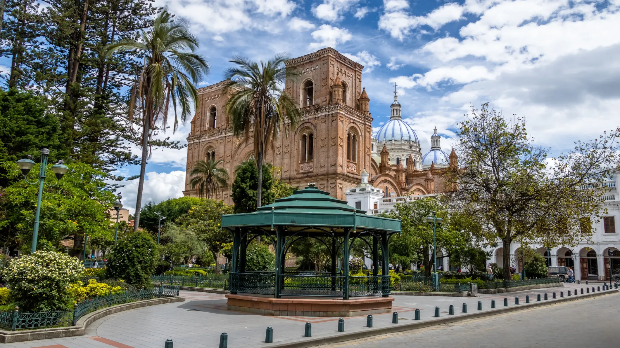 Cuenca’s cathedral with its famous blue-domes is the centerpiece of this vibrant city.