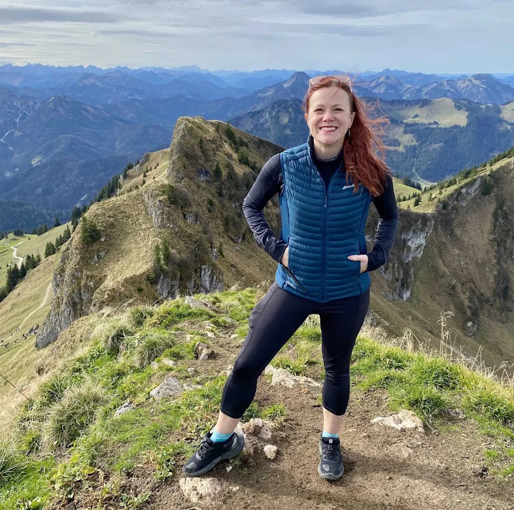Andrea takes in Bavarian peaks with her “Munich Hiking Buddies” crew.