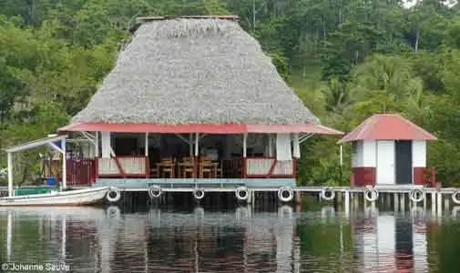 One of Bocas del Toro’s boat-accessible restaurants.