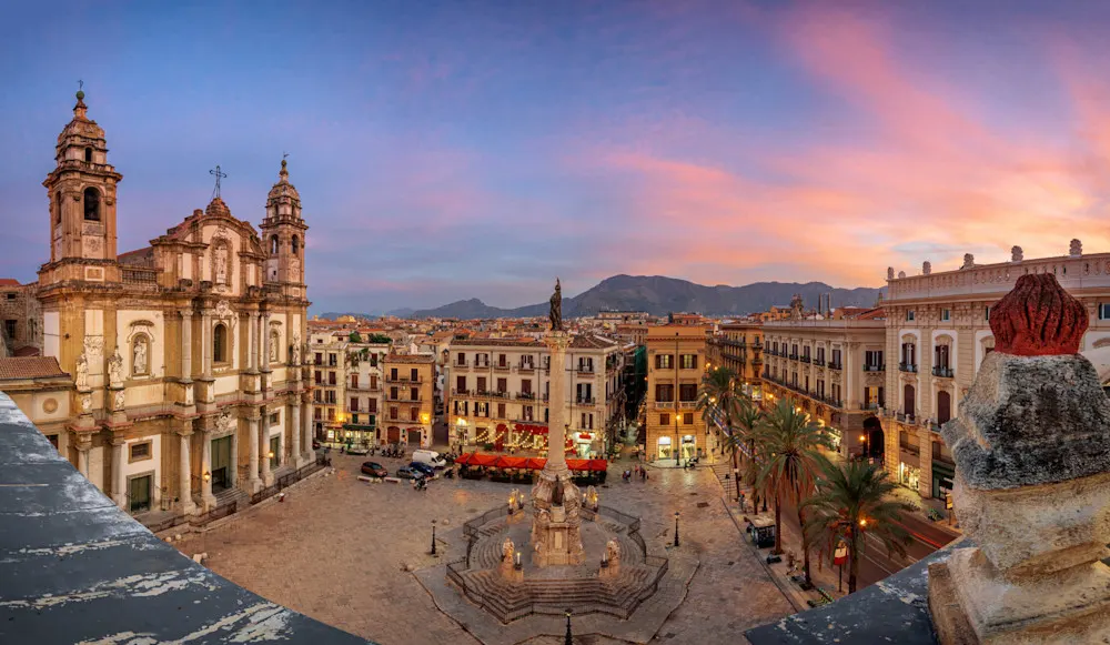 Palermo’s rich history is reflected in its mix of grand palaces, ancient ruins, and lively streets.