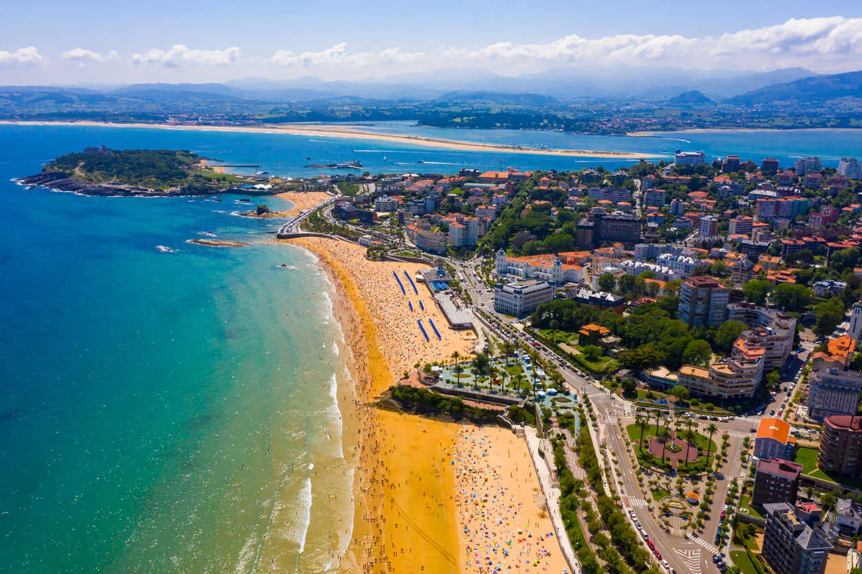 Santander's serene coastline meets the tranquil waters of the Cantabrian Sea.